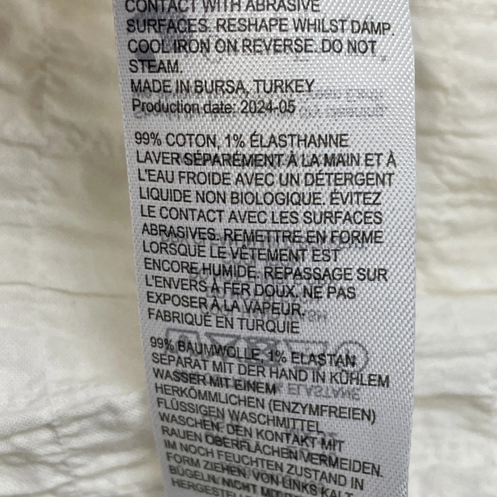 Whistles Women's Dress Lori Textured Midi Size 8 Ivory NWT Turkish Cotton - Picture 11 of 11
